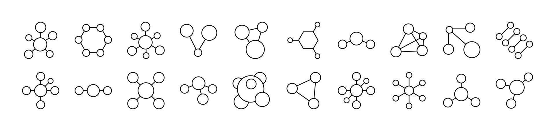 Chemical Compound Related Image Collection. Editable Stroke. Perfect for Infographics, Articles, Books, Flyers, Banners vector