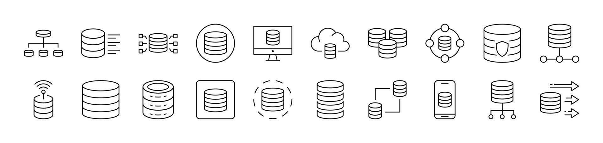 Coin, Savings, Money Bundle of Thin Icons. Editable Stroke. Suitable for Web Sites, Books, Cards, Apps vector