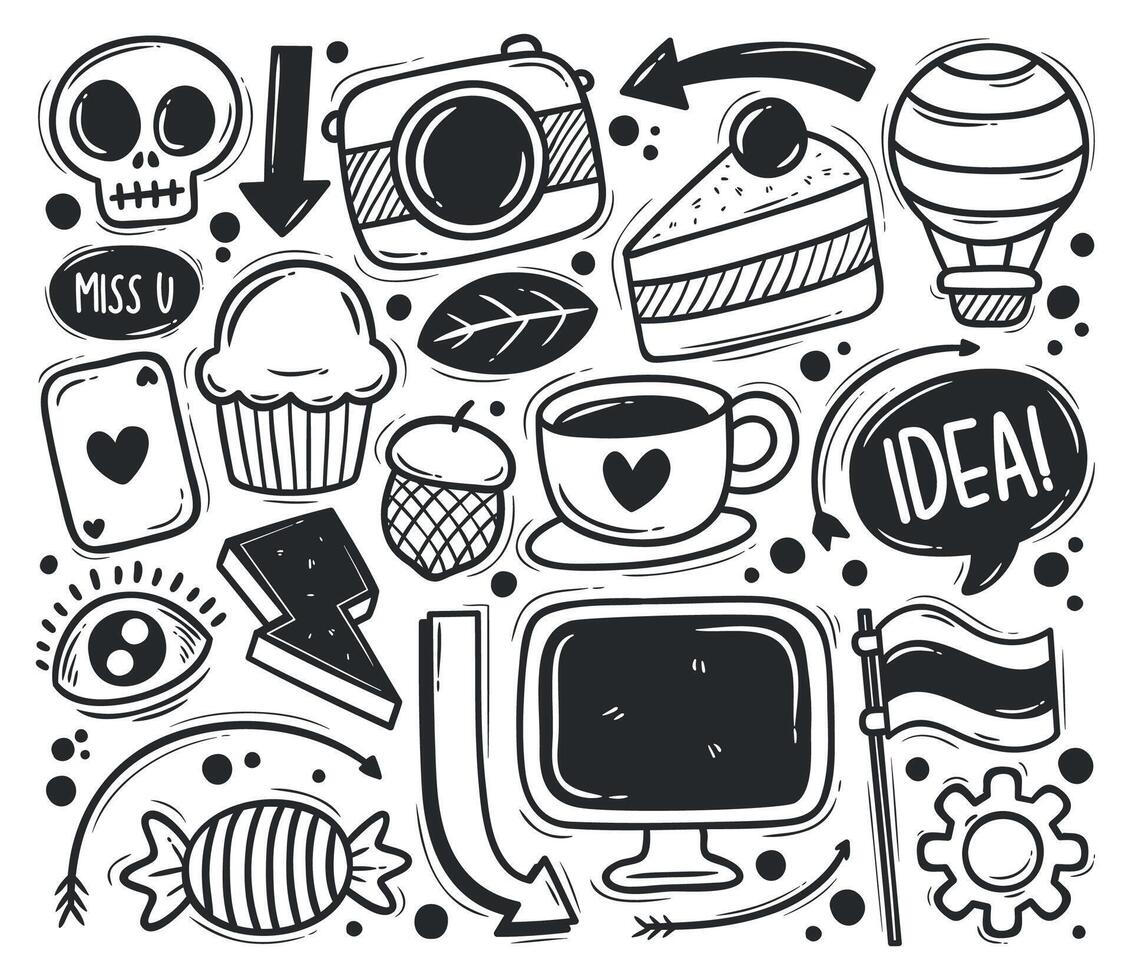 Adorable Abstract Doodles for Creative Projects vector