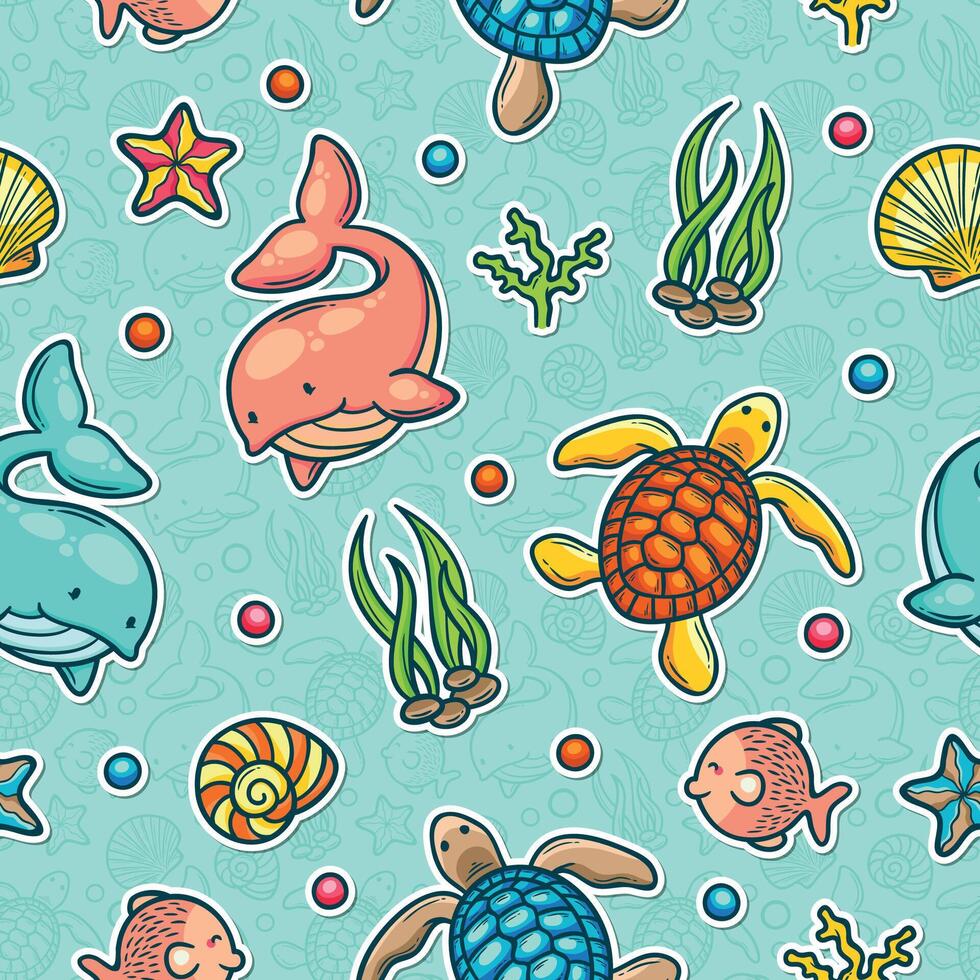 Whimsical Marine Life Patterns for Fun vector
