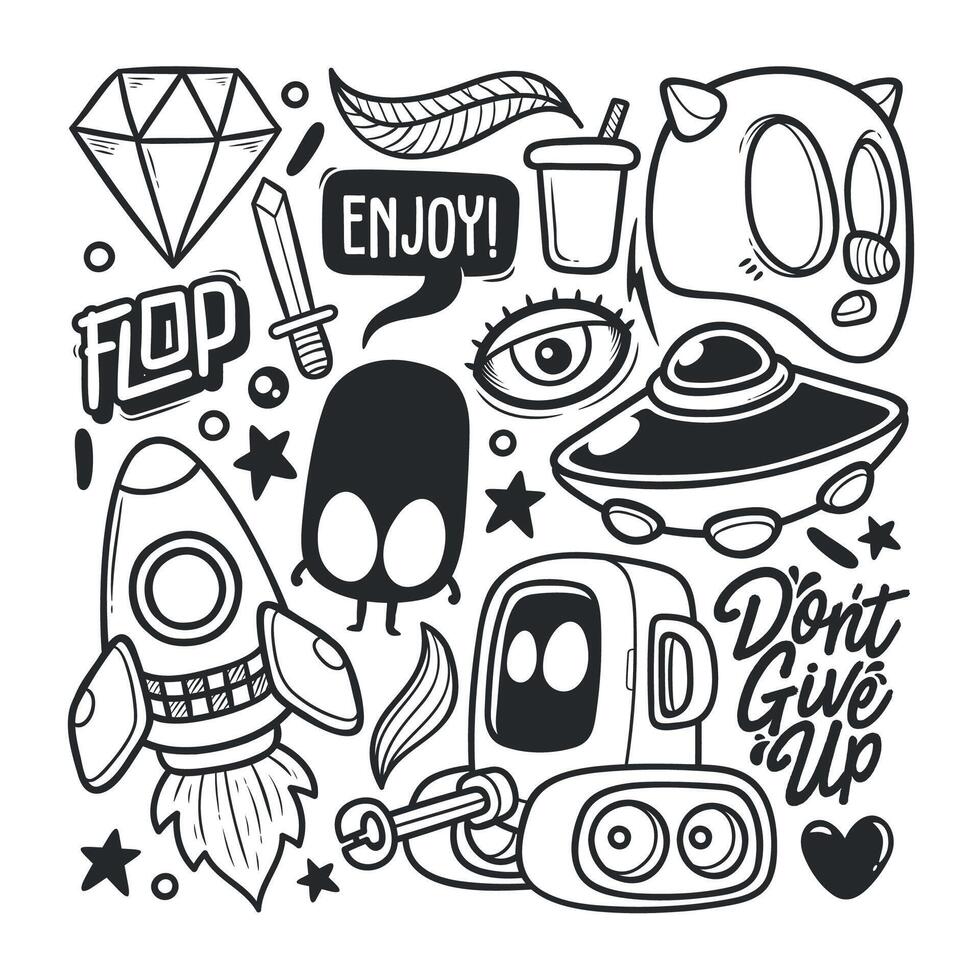 Vibrant and Quirky Doodles for All Ages vector