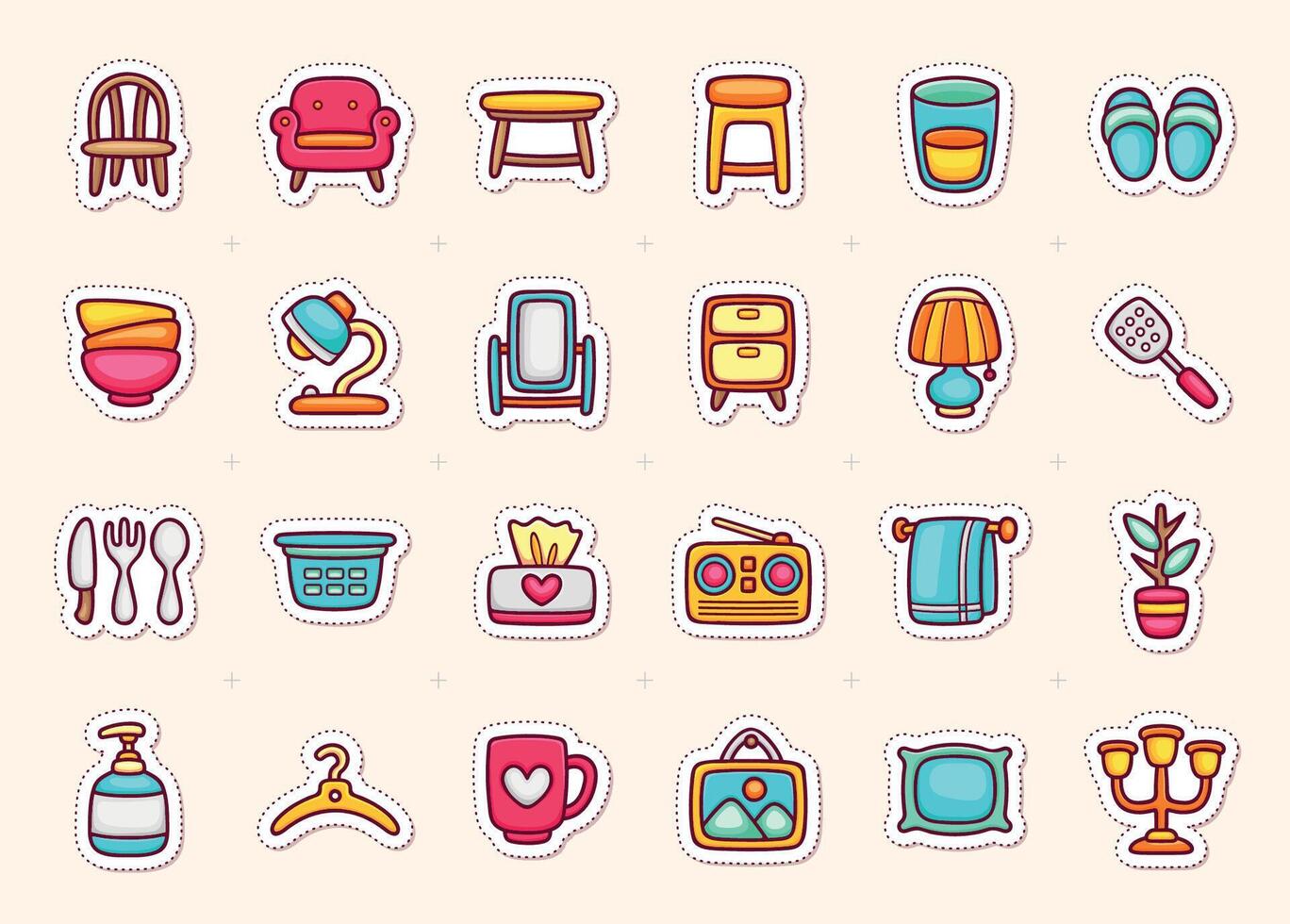 Creative Household Icons for Everyday Fun vector