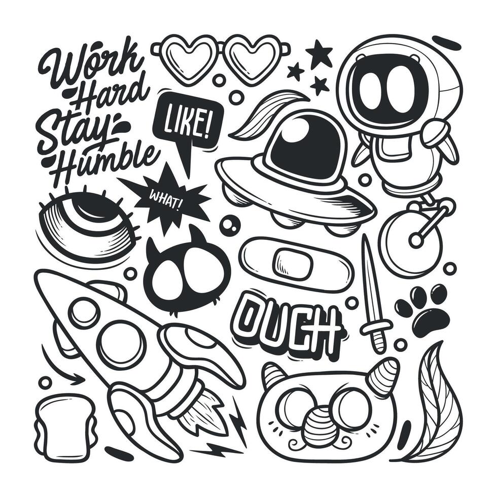 Adorable Doodle Art for Creative Designs vector