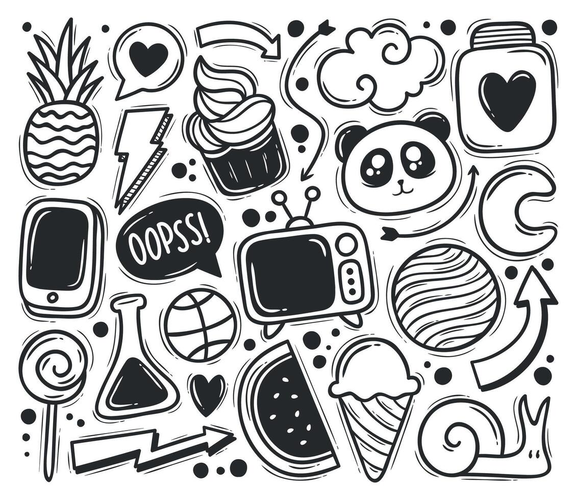 Fun and Expressive Abstract Doodles for Imagination vector
