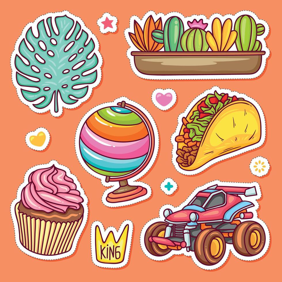 Full-Color Stickers with a Creative Twist vector