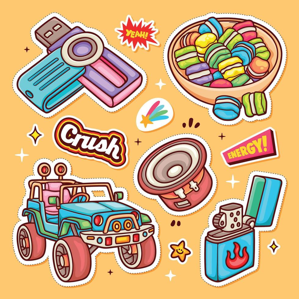 Charming and Colorful Stickers for Everyone vector