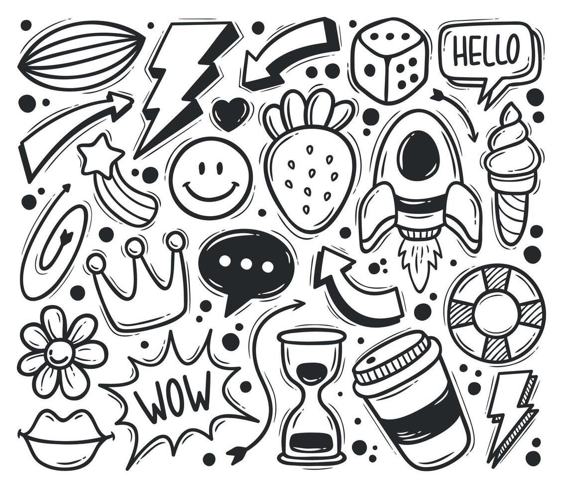 Creative Abstract Doodles Perfect for Artful Designs vector