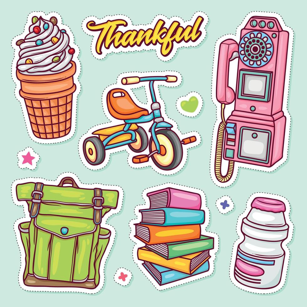 Adorable and Cool Stickers for Any Use vector
