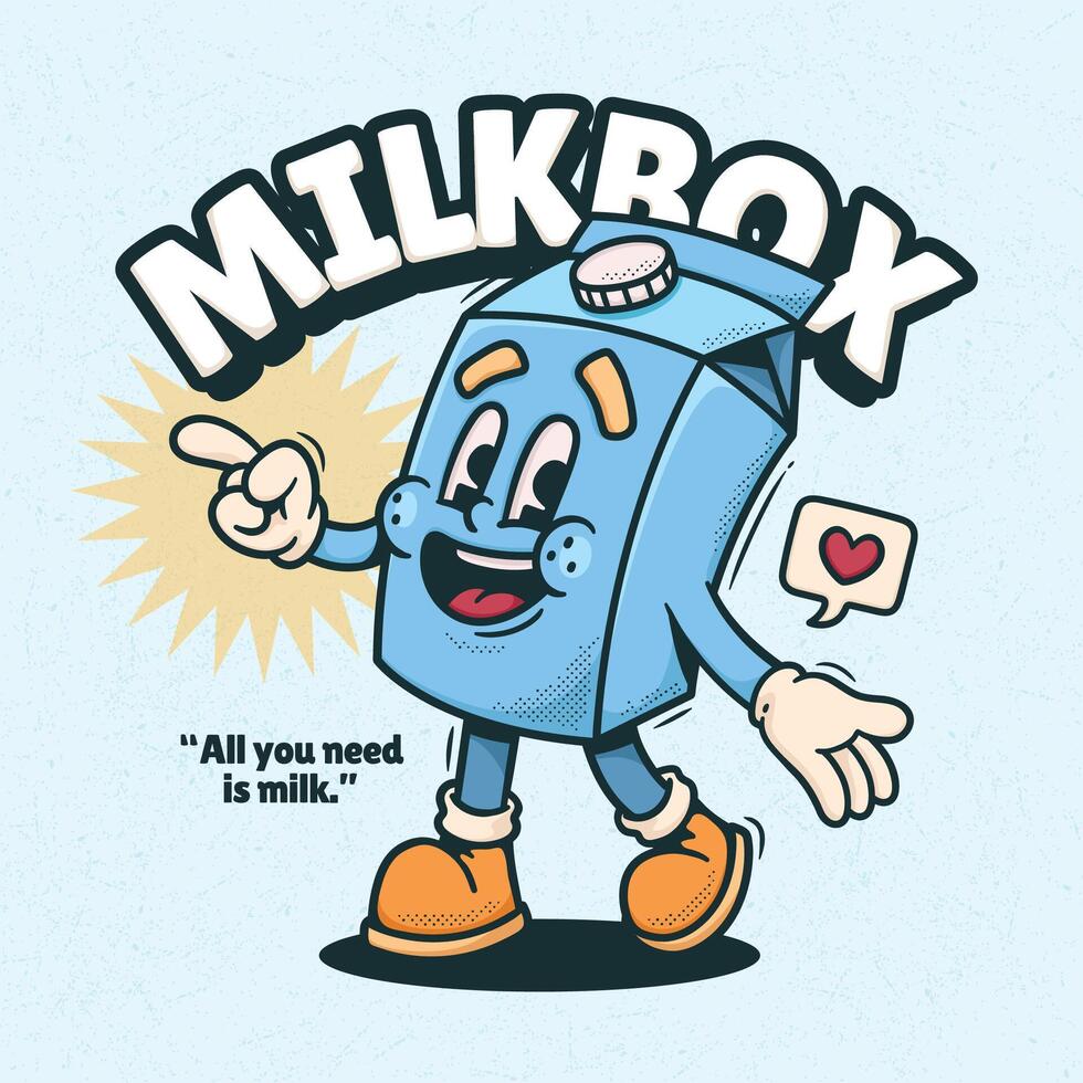 A milk carton character who is happy on a sunny day vector
