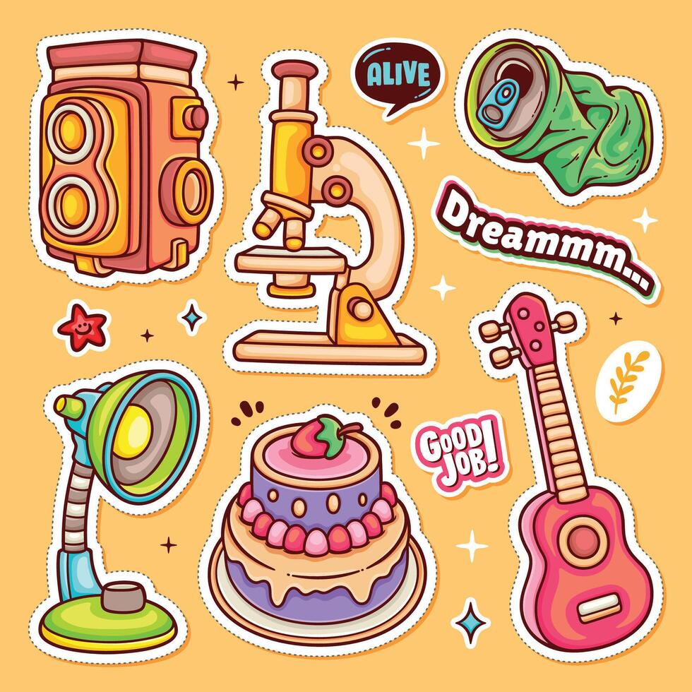 Cool and Charming Stickers You Will Adore vector