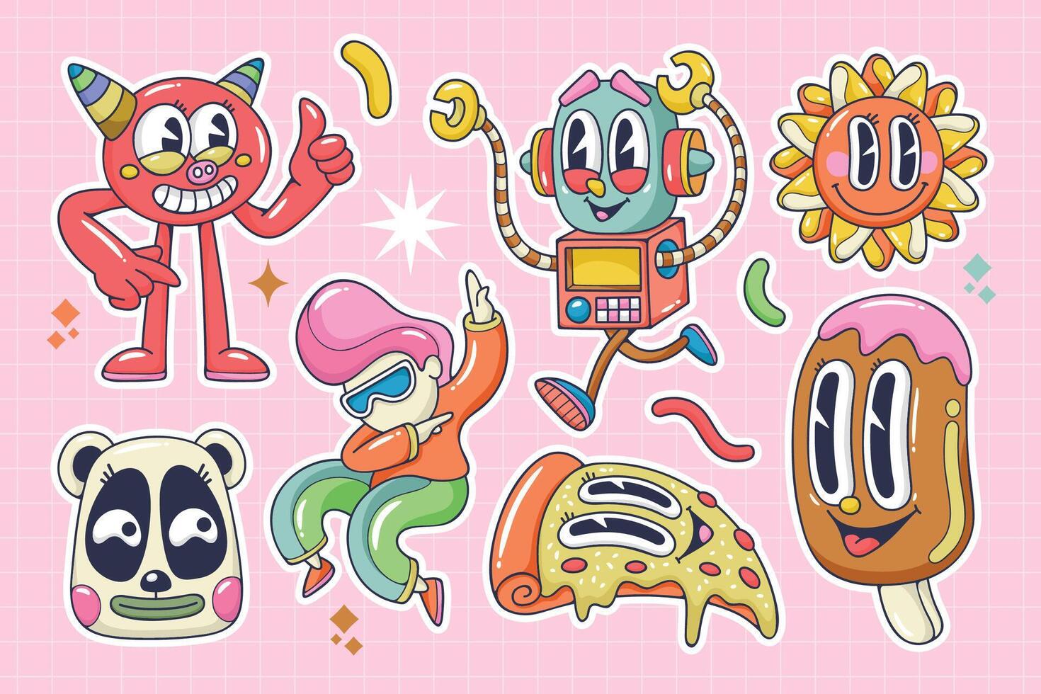 Fun and Charming Stickers You Will Enjoy vector