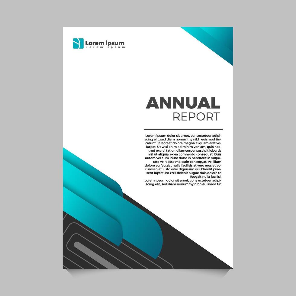 Modern Annual Report Brochure Template with Blue Shapes vector