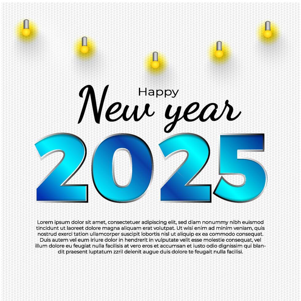 Happy new year 2025 social media template vector