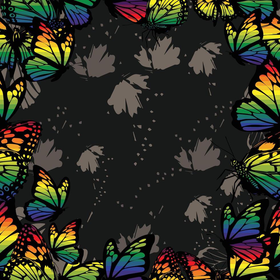Butterfly Wing Rainbow Repeat Pattern Background Wallpaper vector