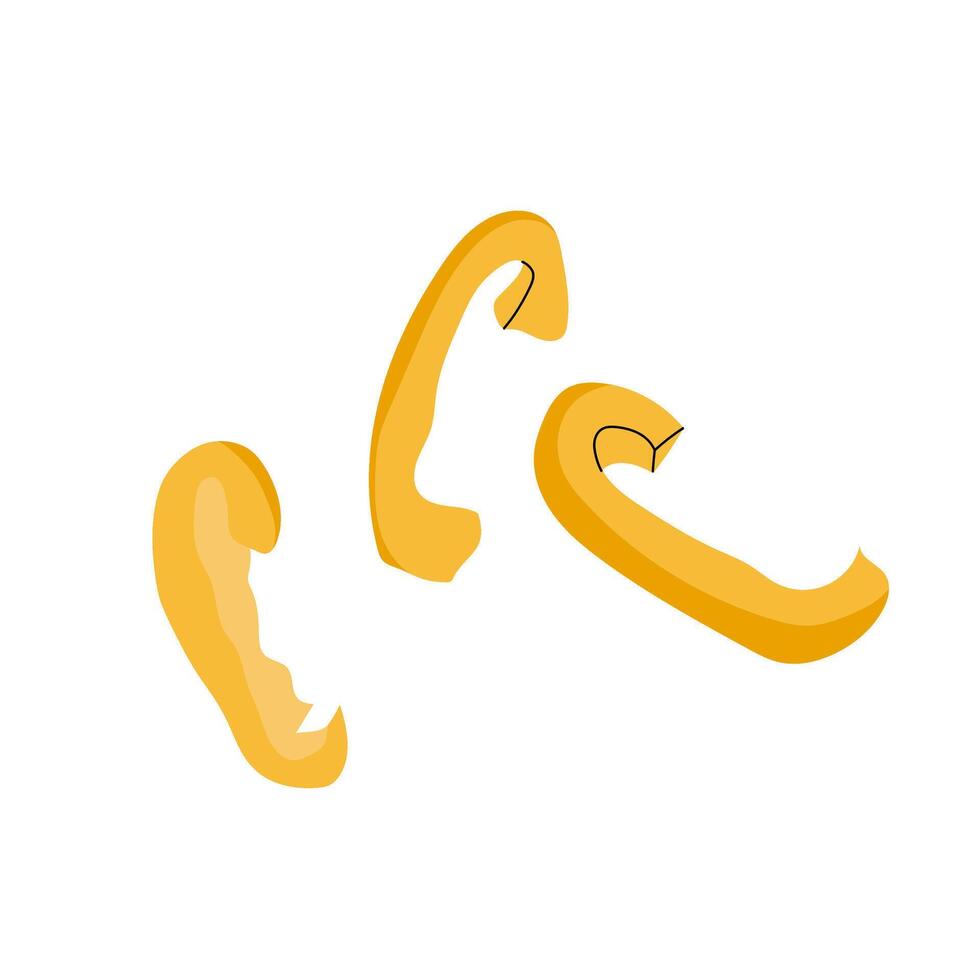 Sliced bell pepper. Yellow fresh pepper ingredient for salad, stir fry, soup and more. Flat illustration food on white background. vector