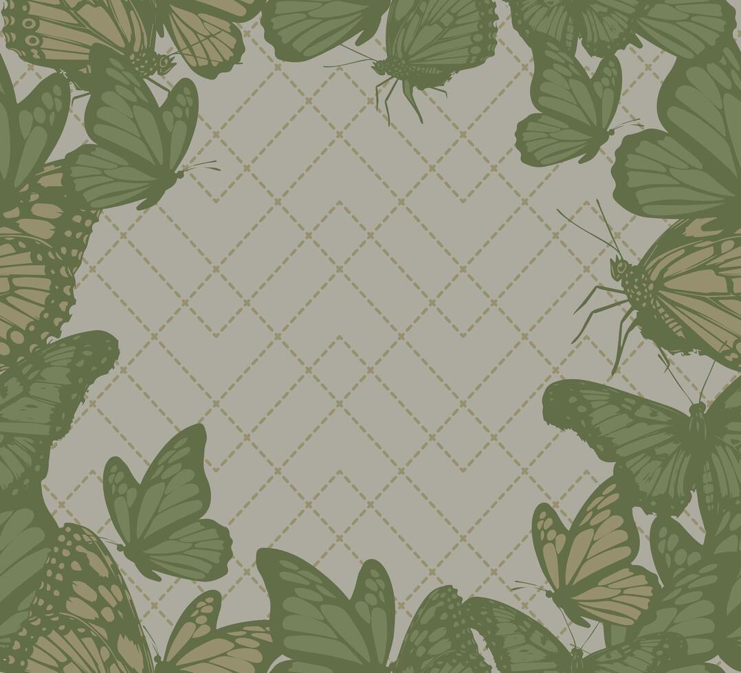 Butterfly and Dashed Line Repeat Pattern vector