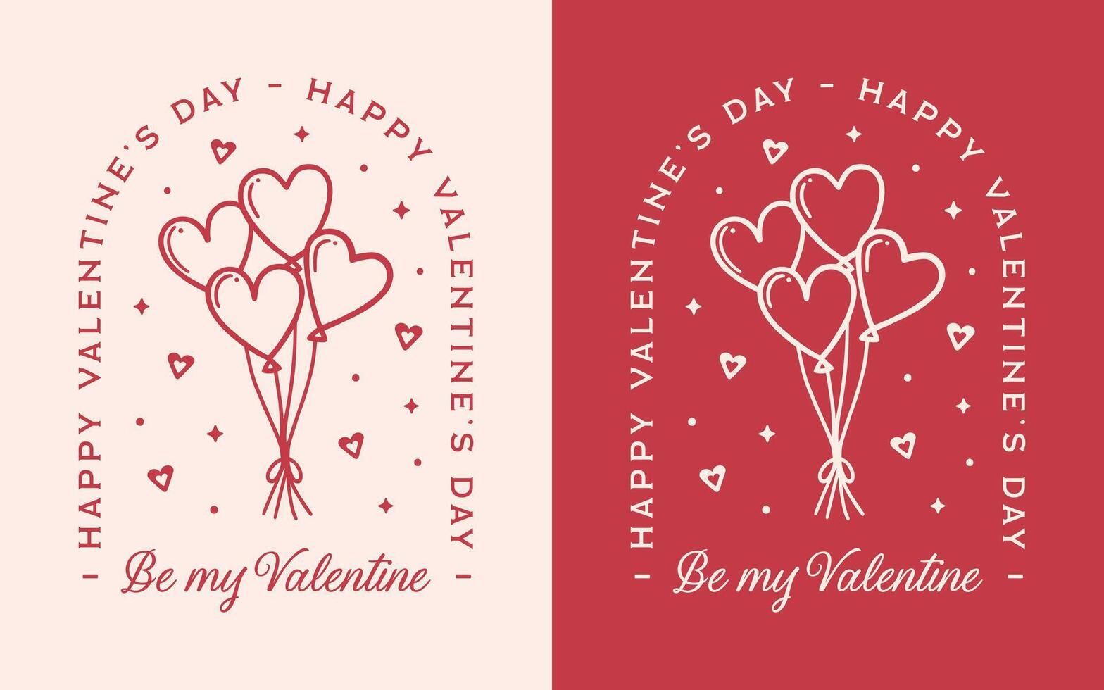 Be my Valentine happy Valentine's Day printable card invitation for her cute lettering coquette preppy aesthetic retro 80s girly pink red heart balloons illustration poster print decor vector