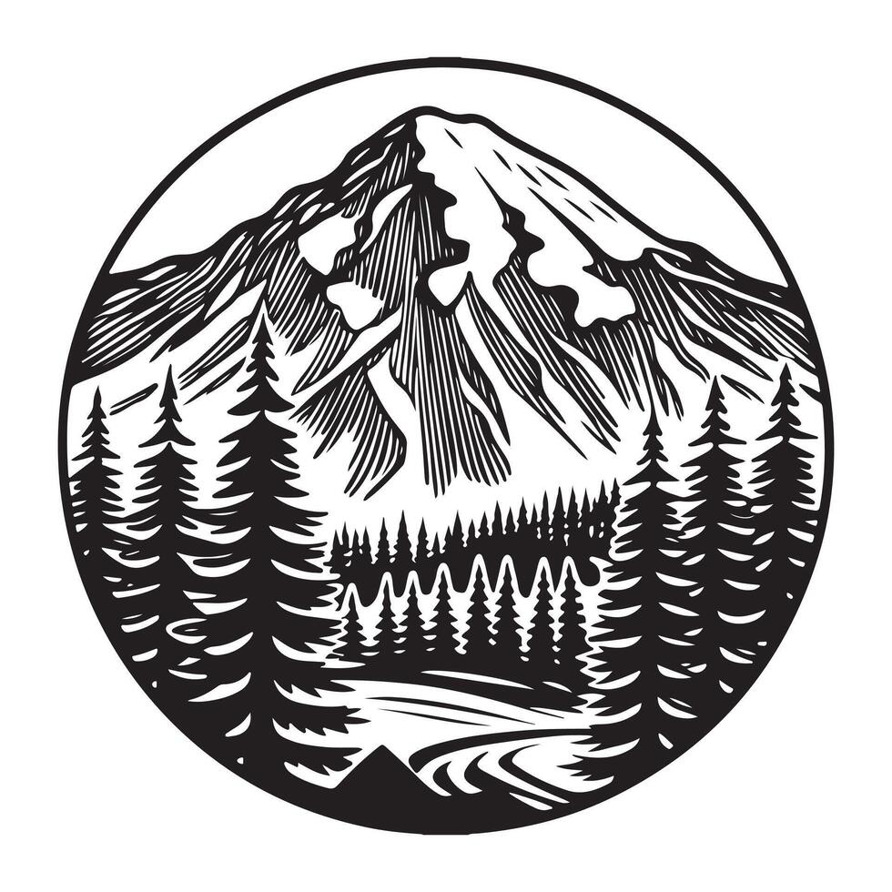 Mountain Day Illustration Pack. vector