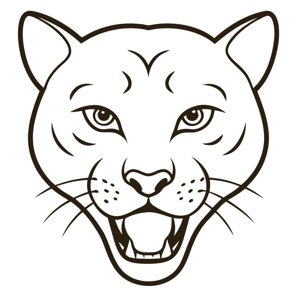 Graceful Leopard Head on White vector
