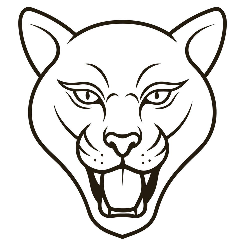 The Intense Gaze of a Leopard on White vector