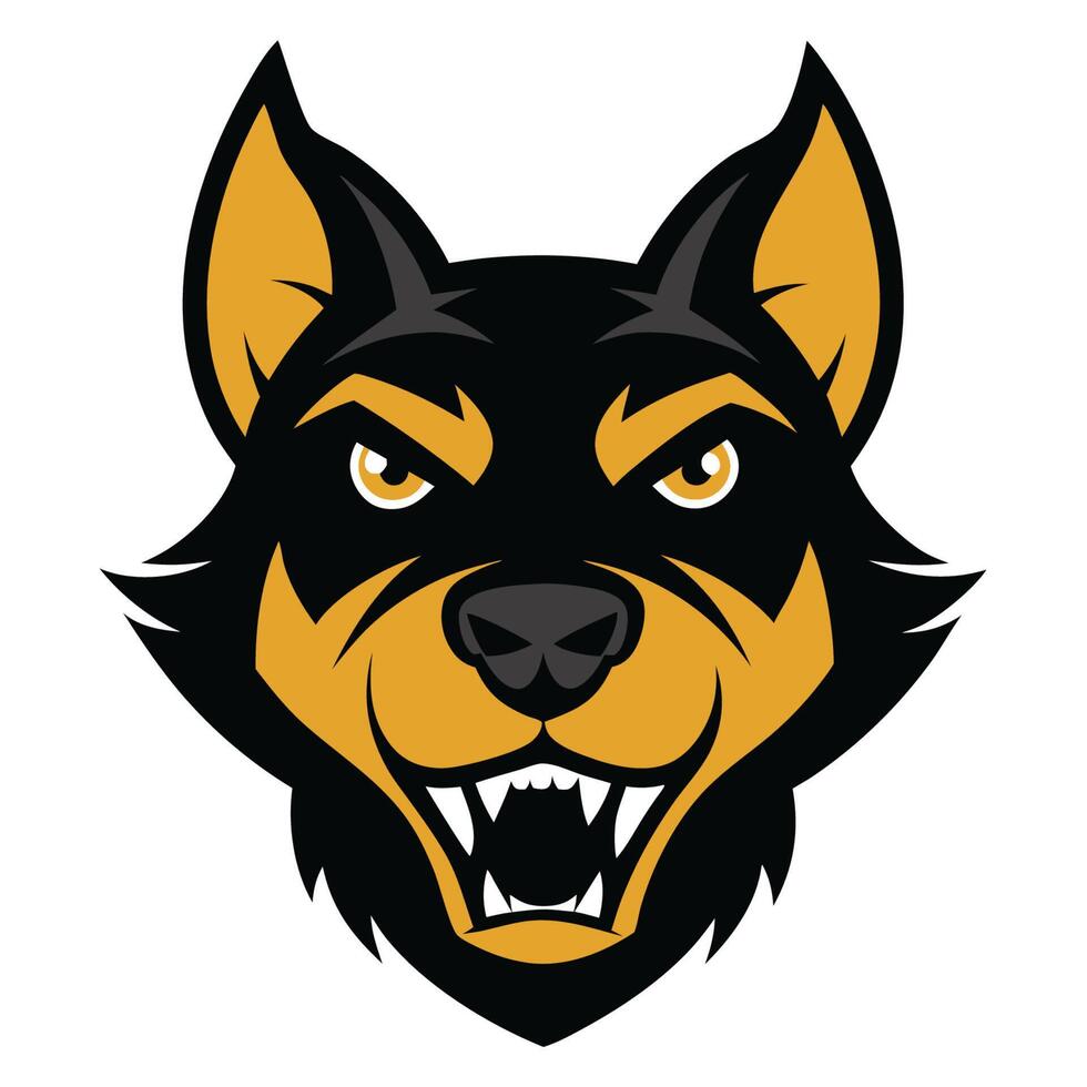Black and White Angry Dog Graphic vector