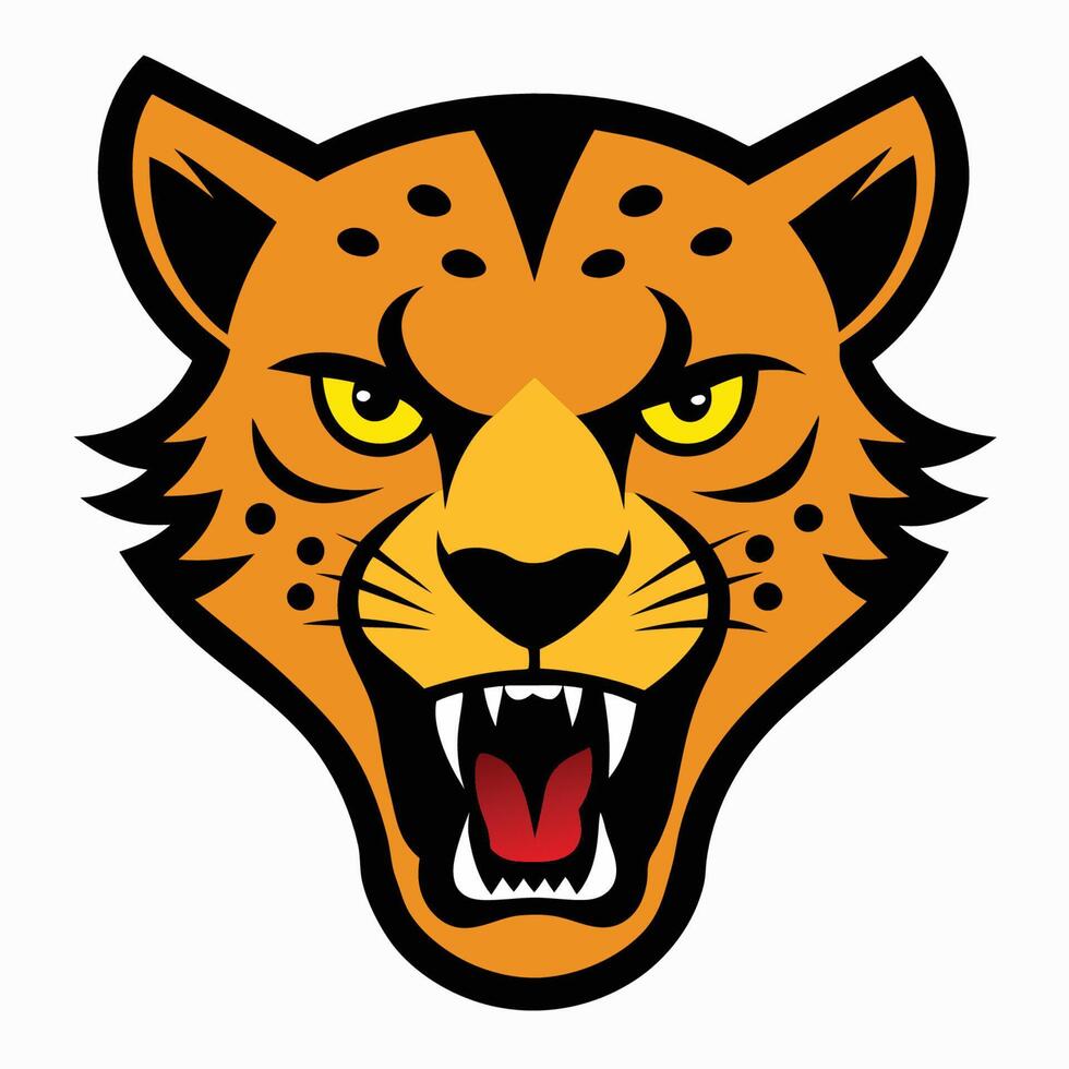 The Raw Power of a Leopard's Face vector