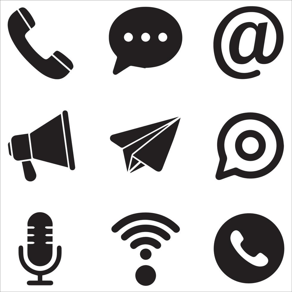 Simple Line Communication Icons vector