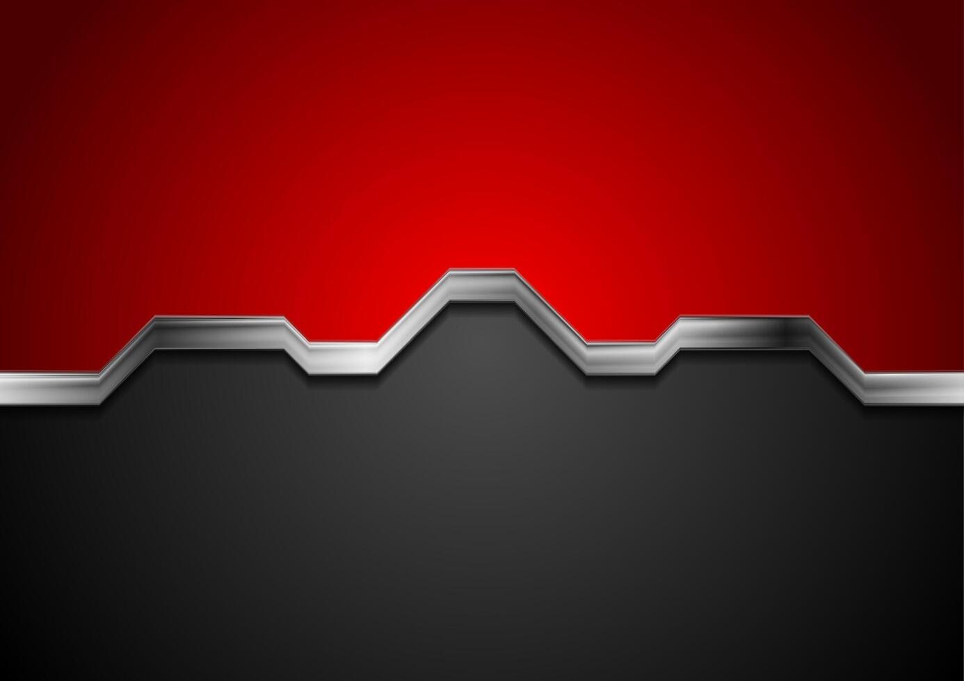 Hi-tech abstract red and black background with metal silver stripe vector