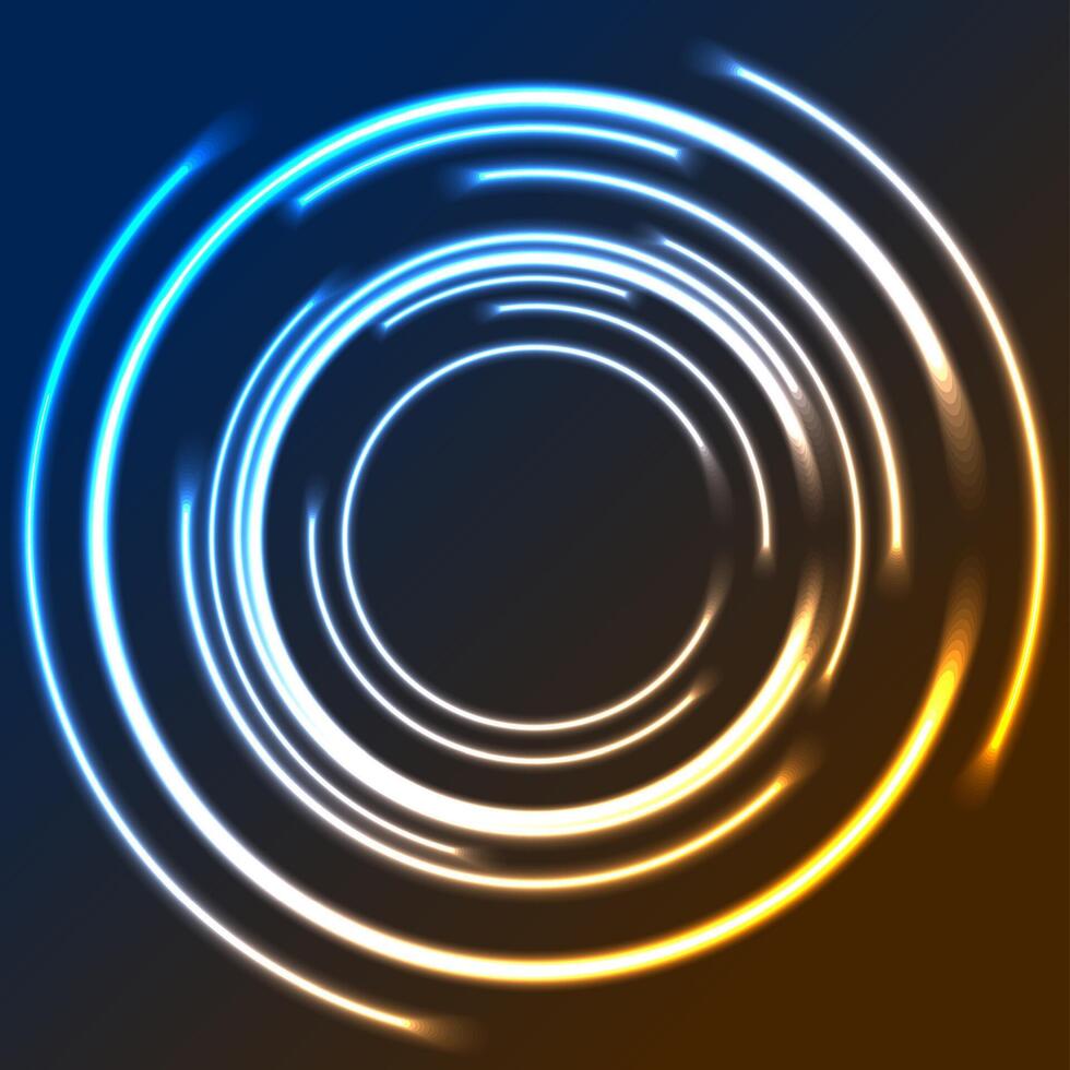Colorful neon glowing circles abstract logo design vector
