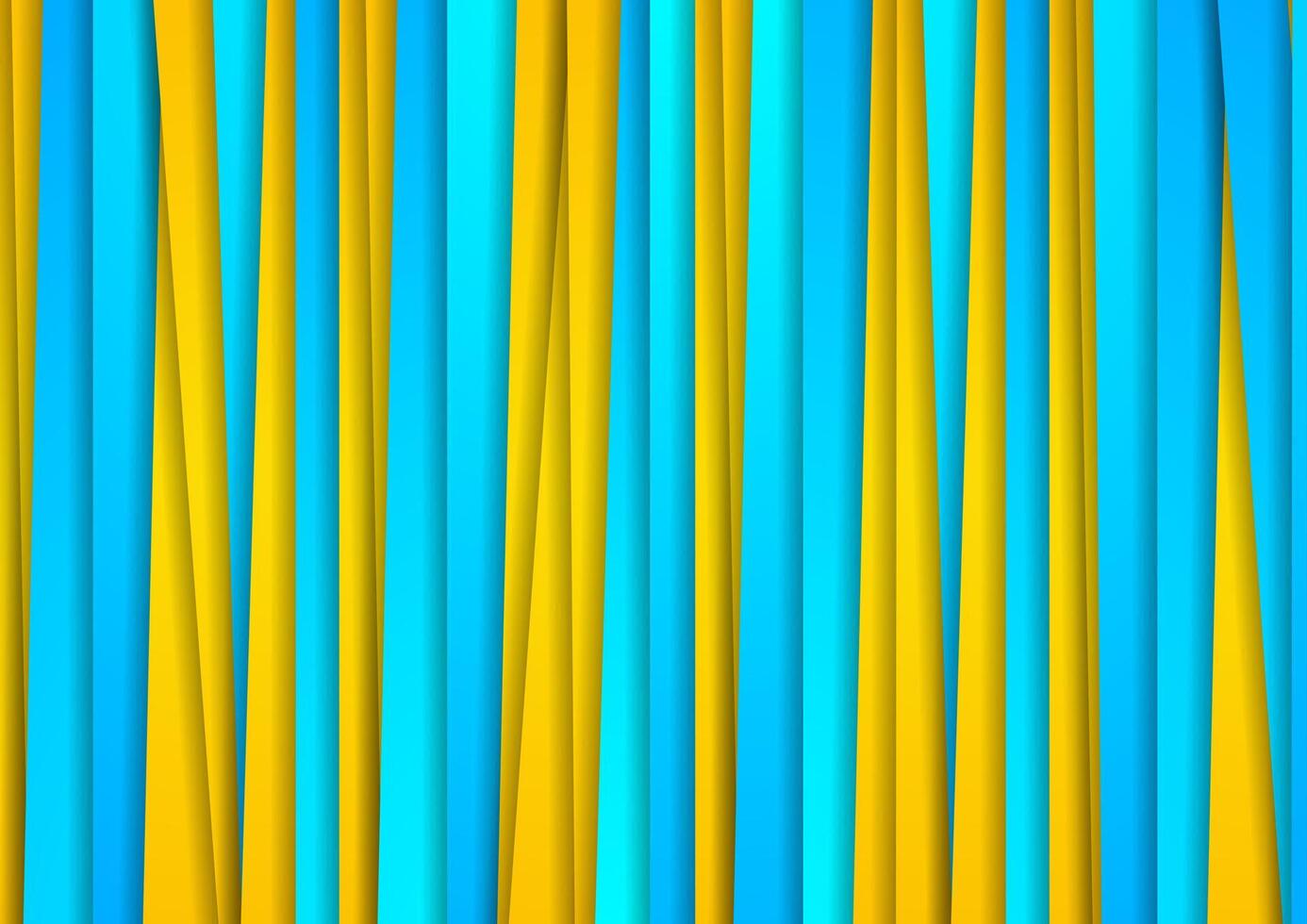 Yellow and turquoise abstract corporate stripes background vector