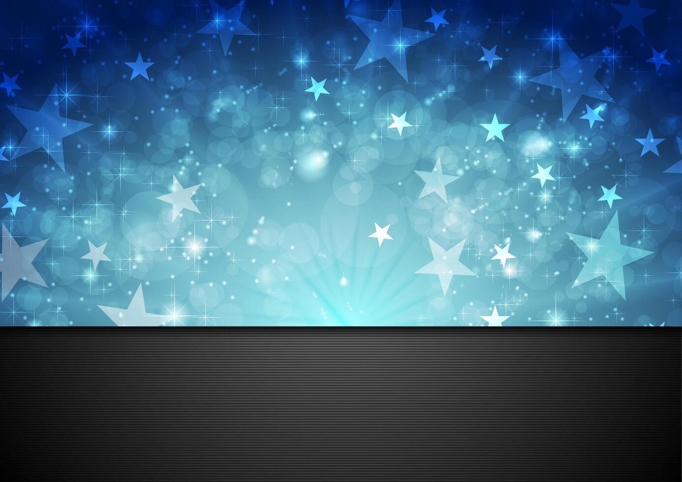 Blue shiny sparkling background with stars vector