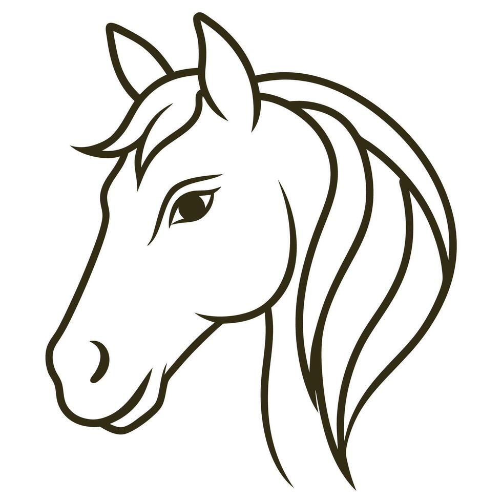 Horse Head Logo in Black and White vector