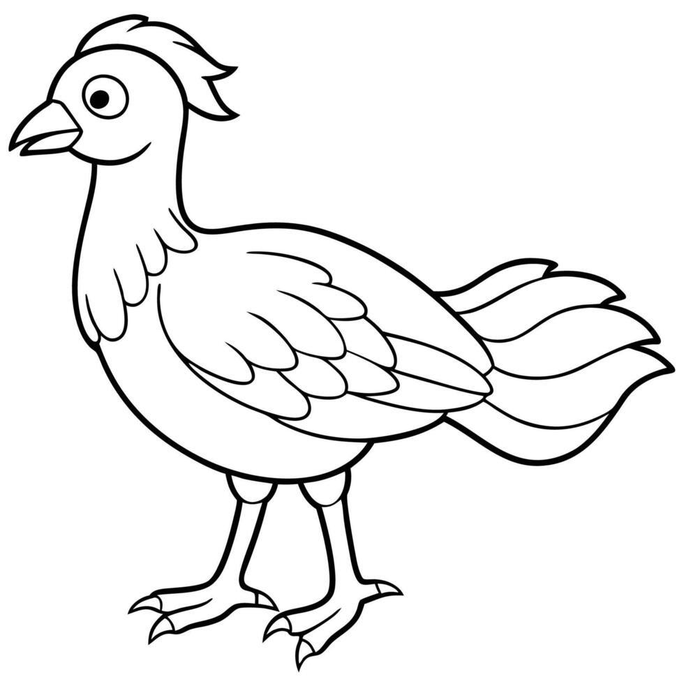 Cute Bird Outline for Coloring vector