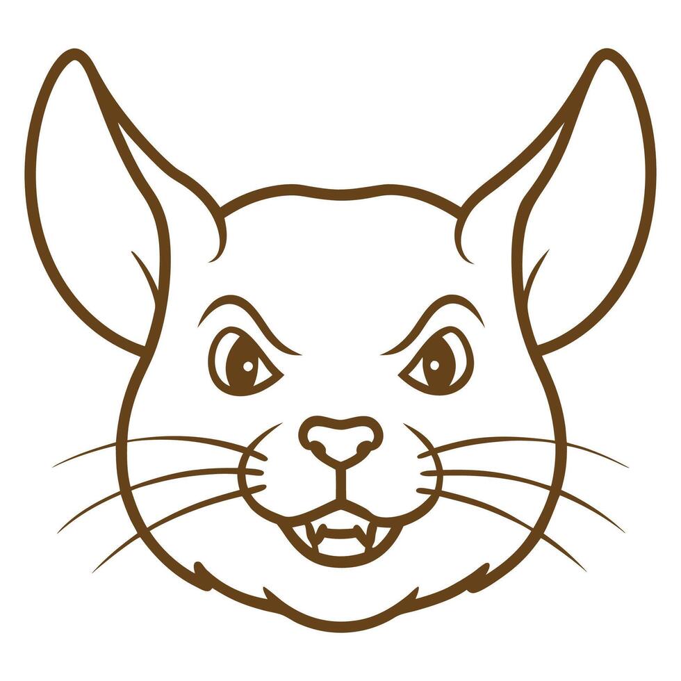 Sophisticated Animal Head Icon on White vector