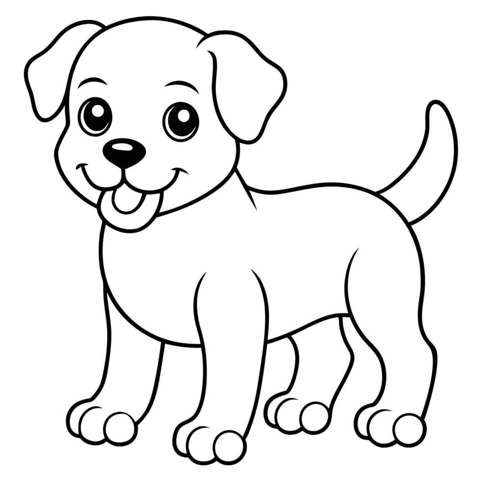 Line Art of a Cute Cat Design vector