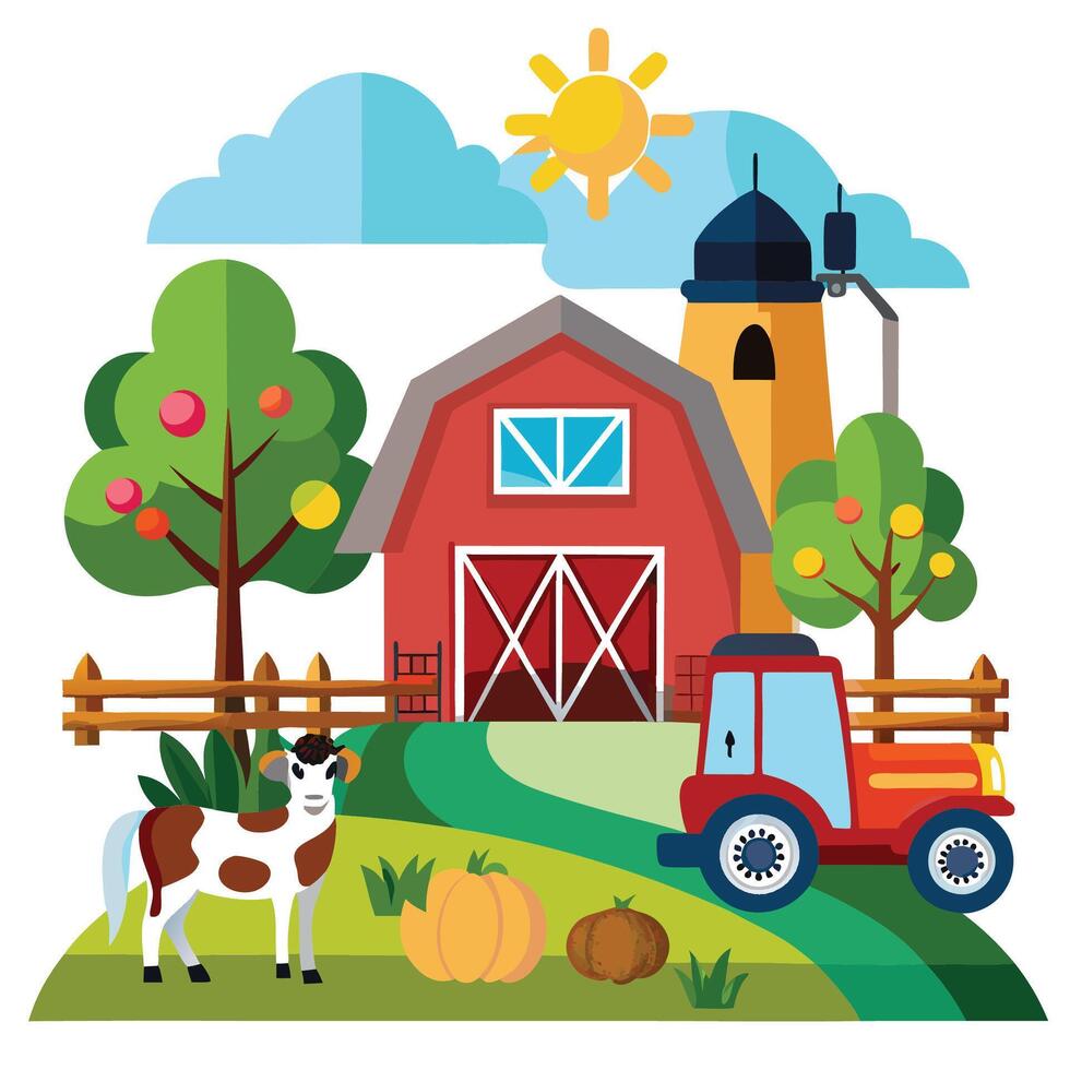 Inspiring Farm Landscape Design Concepts vector