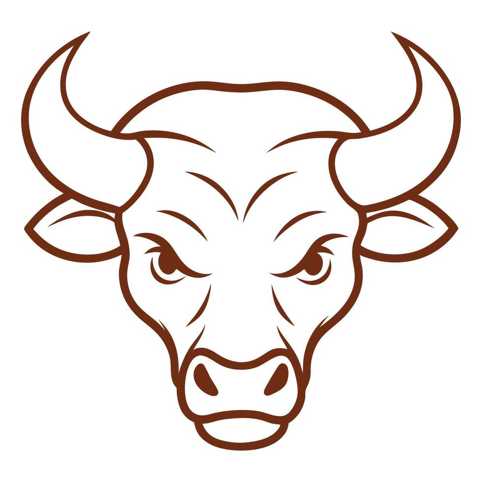 Creative Bull Logo with Line Art Style vector