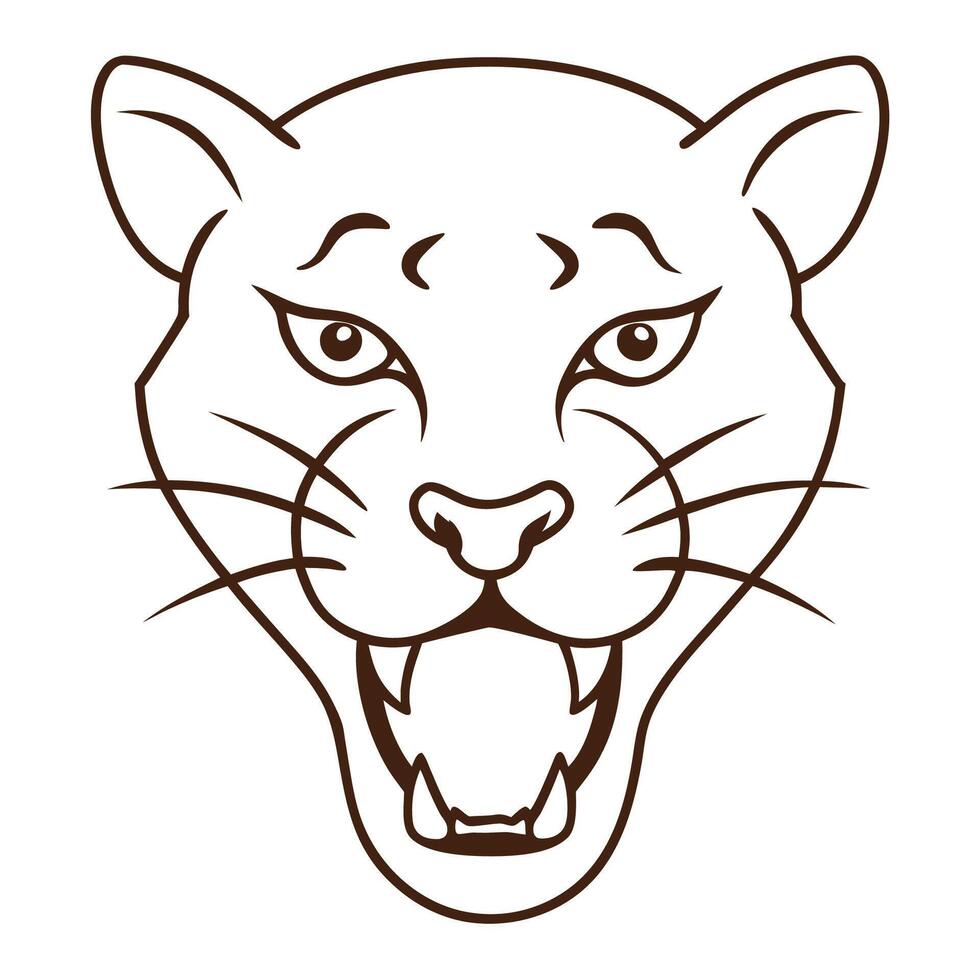 The Fierce Leopard Head on White vector