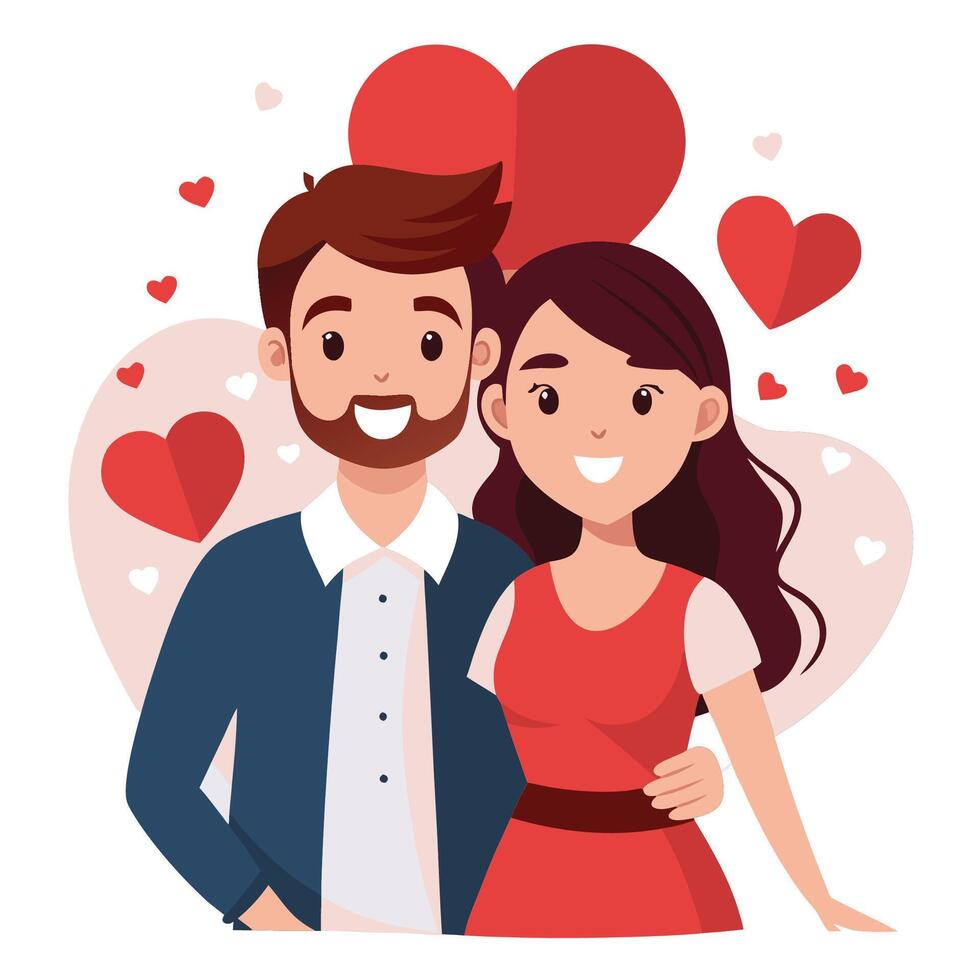 Heartwarming Valentines Day Couple Design vector