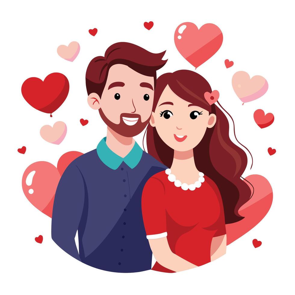 Modern Valentines Day Couple Design vector