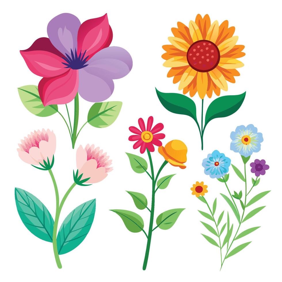 A Day with Flowers in the Garden vector