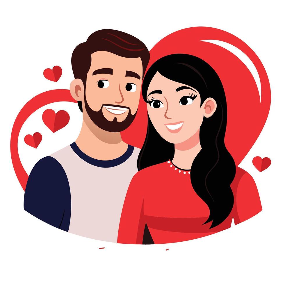 Bold Valentines Day Couple Design vector