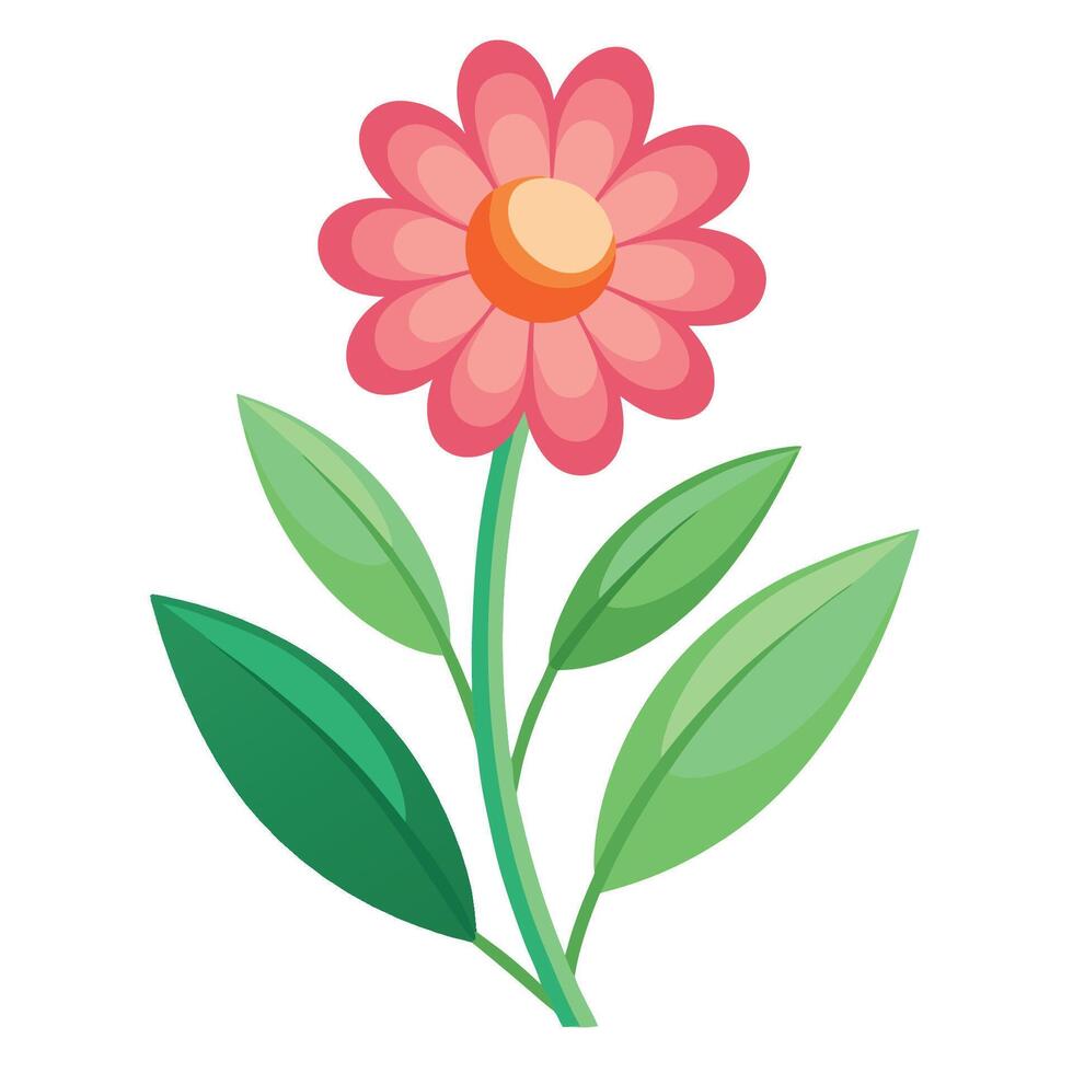 Flower of Summer Season with Green Leaf vector