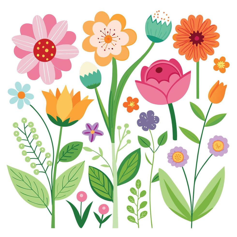 A Journey through Garden Flowers vector
