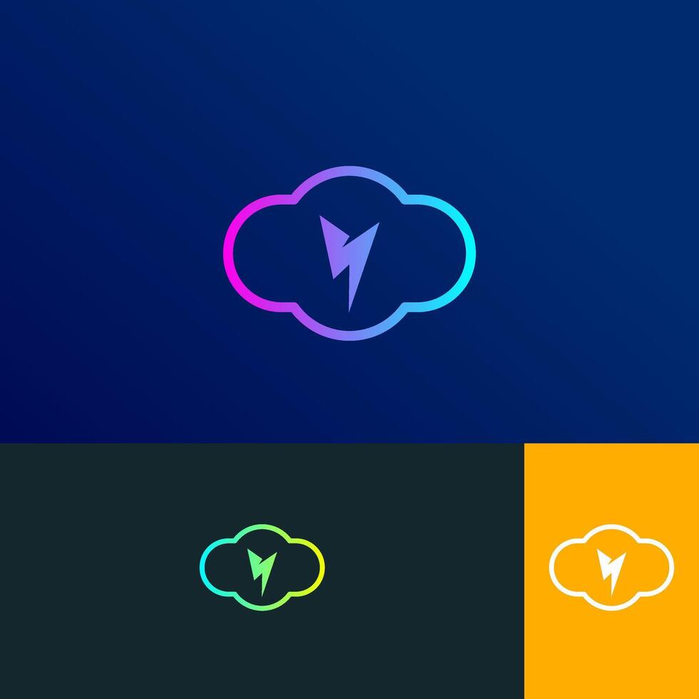 modern cloud and thunder logo for your company or etc vector