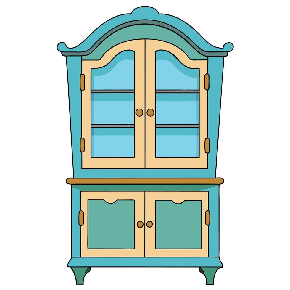 Hutch Cabinet Silhouette Illustration vector