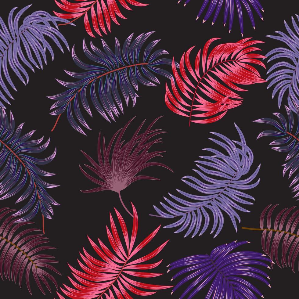 Tropical jungle seamless pattern with palm trees leaves and flowers, background for wedding,quotes, Birthday and invitation cards,greeting cards, print, blogs vector