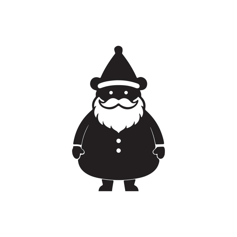 The illustration uses bold, simplified lines for a clean and classic design of Santa Claus. vector