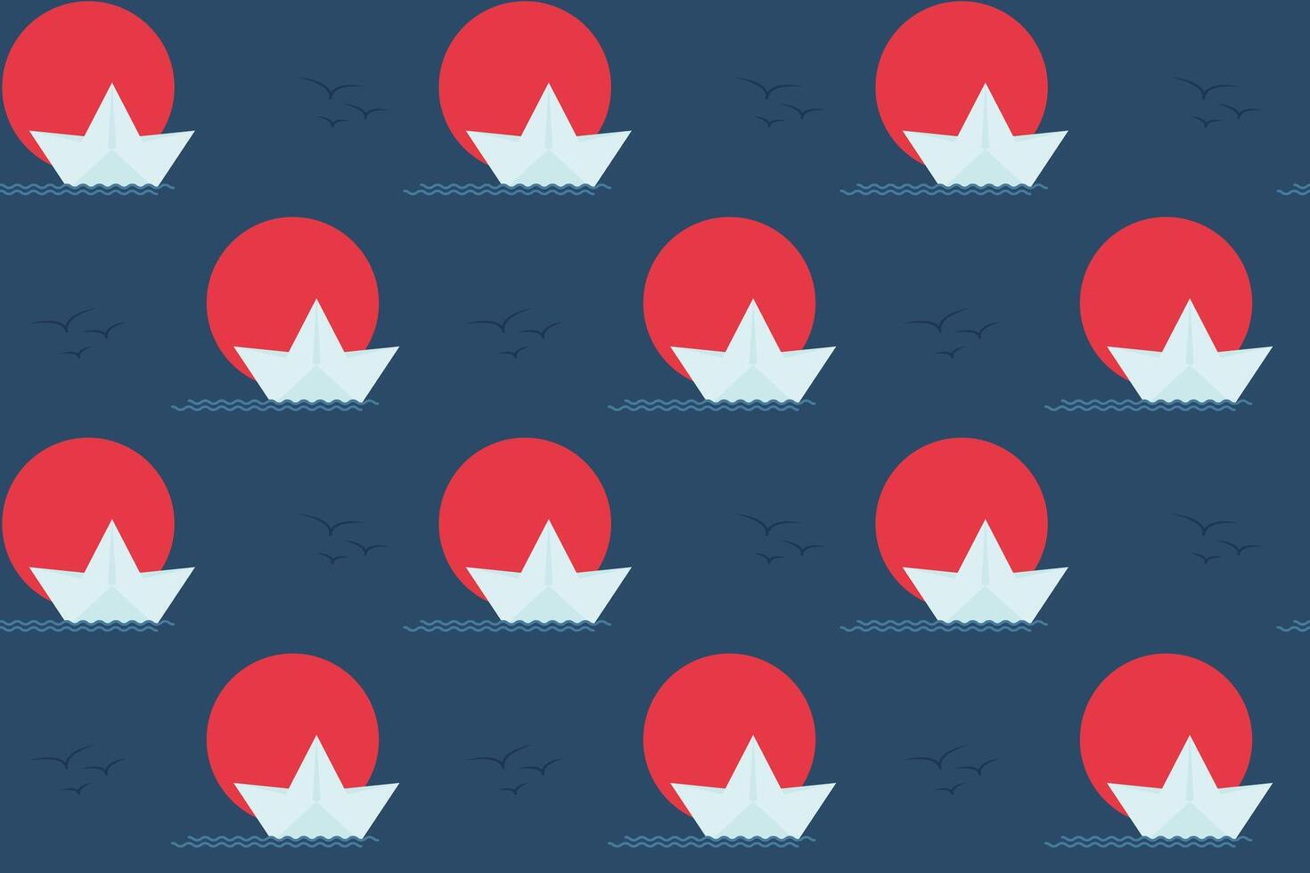 Cute seamless pattern with paper boats. Children's print for clothes, textiles, wrapping papers. illustration vector