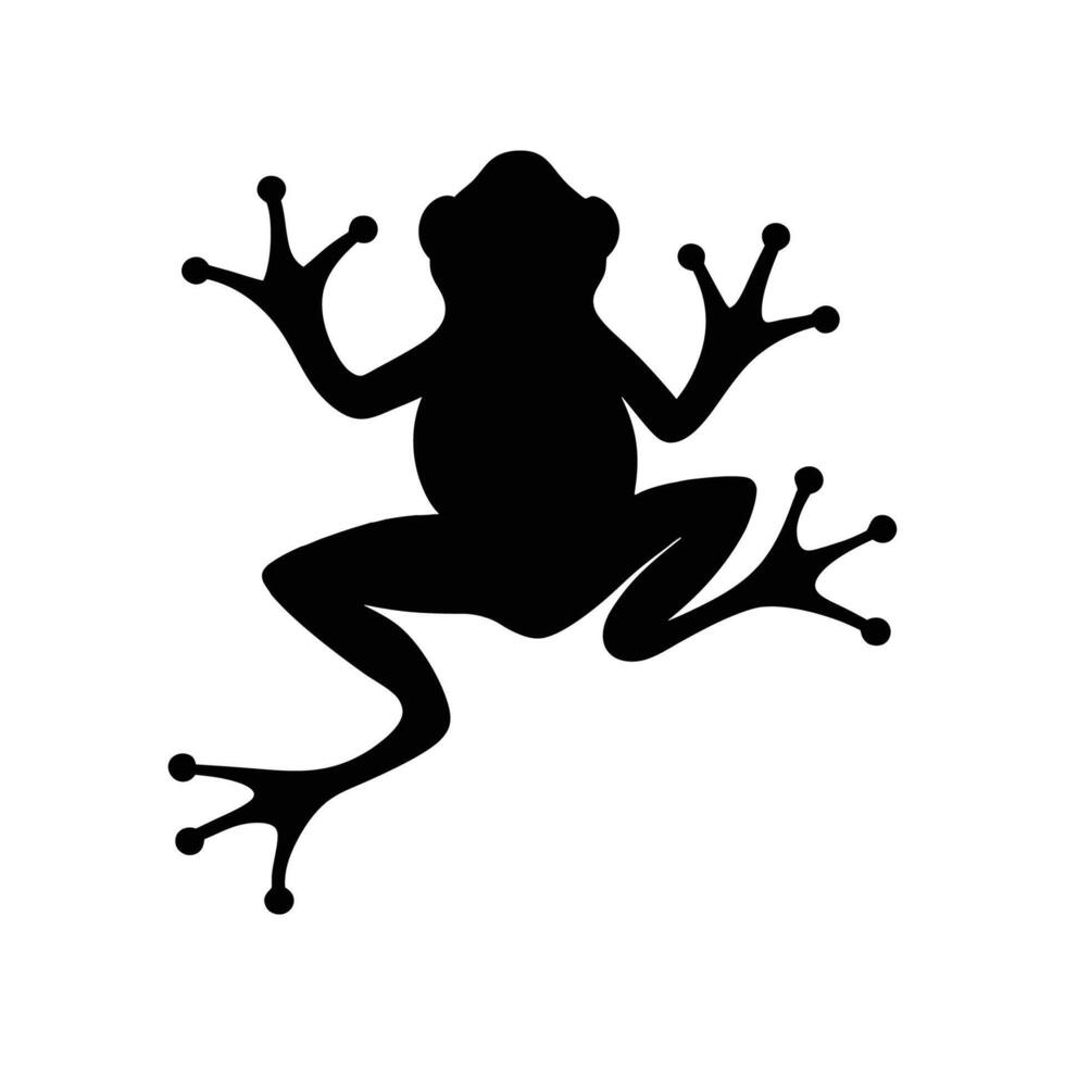 Frog black sign isolated on white background. illustration vector